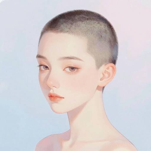 Pastel Portrait with Buzz Cut