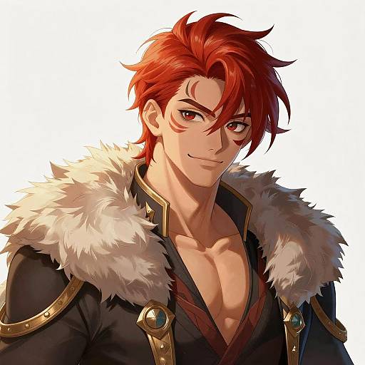 Charismatic Fantasy Male Character with Red Hair