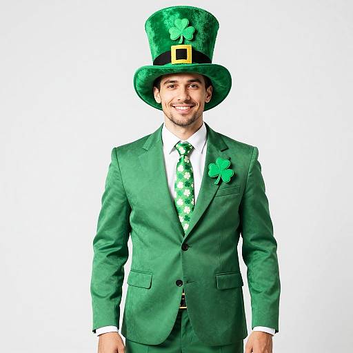 Cheerful Leprechaun in St. Patrick's Attire