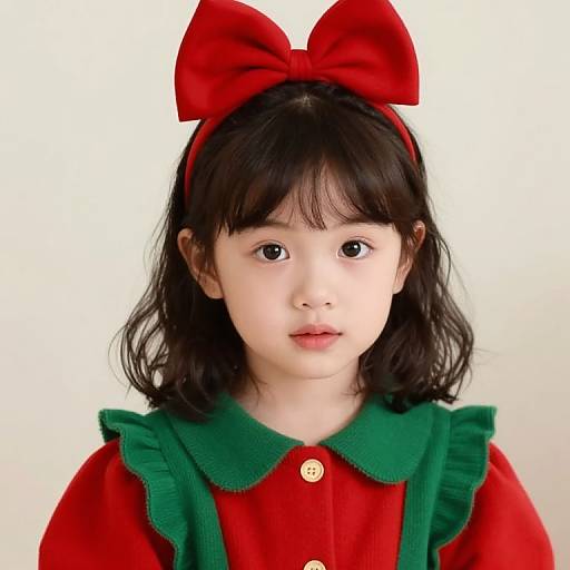 Young Girl in Festive Outfit