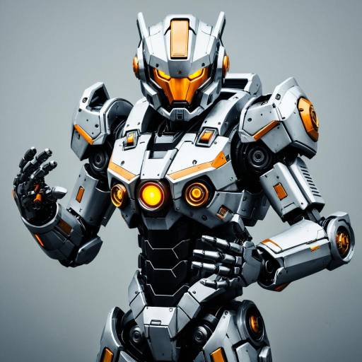 Futuristic Mecha Robot with Glowing Eyes