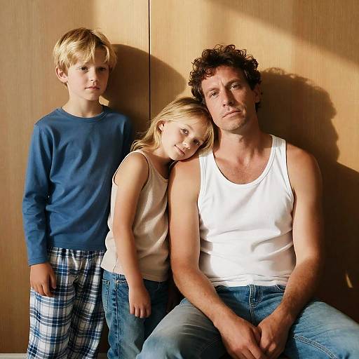 Family Portrait in Soft Sunlight