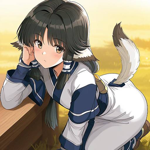 Illustration of Aruruu, utawarerumono in the style of Ormille