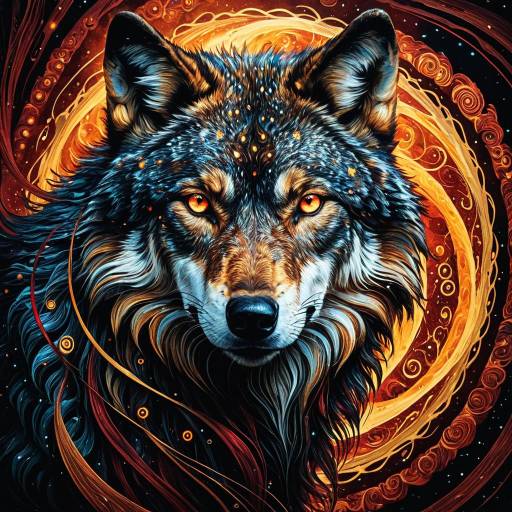Surreal Majestic Wolf with Ethereal Energy