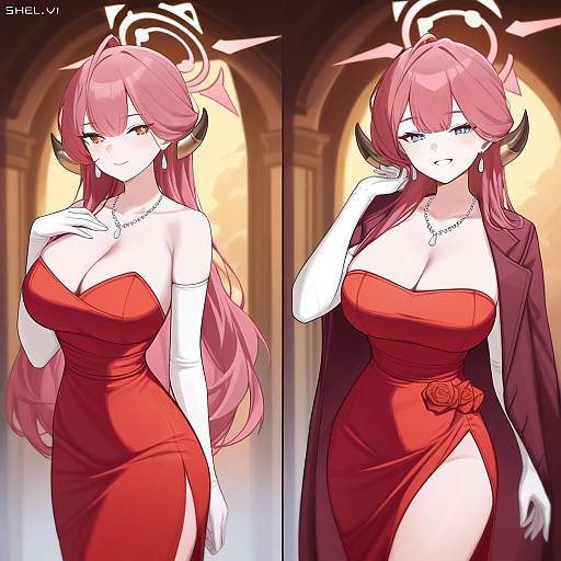 Illustration of Aru (dress) (blue archive), blue archive in the style of Shellvi