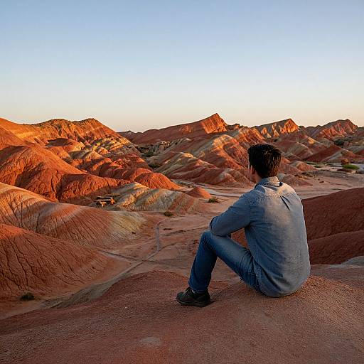 Golden Hour Desert Landscape Scene