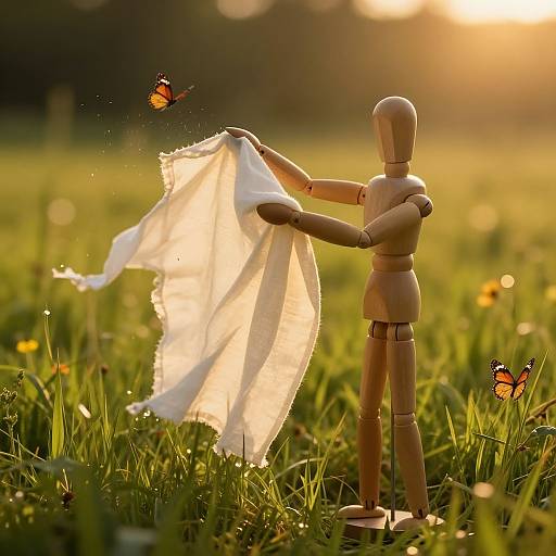 Whimsical Breeze Lifting Cloth Fragments