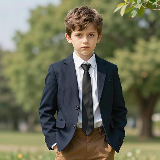 Stylish Boy in Formal Summer Attire