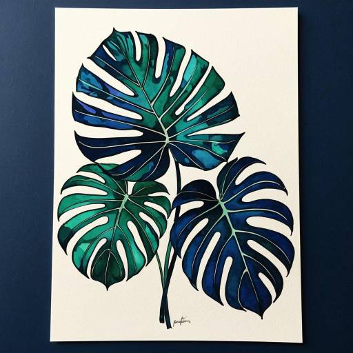 Alcohol Ink Monstera Leaf Art
