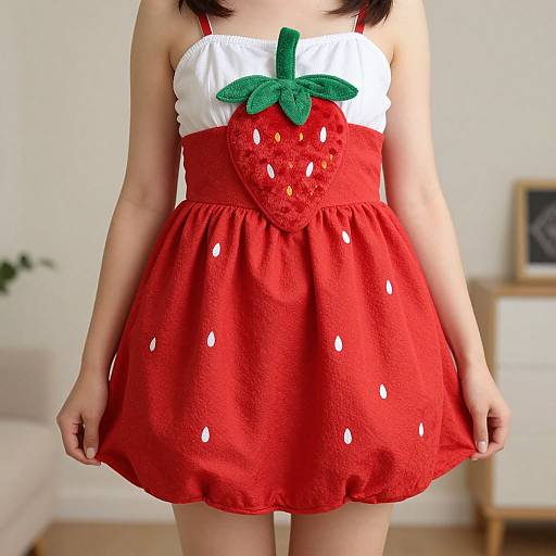 Close-Up of Adult Strawberry Costume