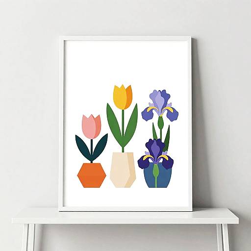 Minimalist Tulips and Irises Arrangement