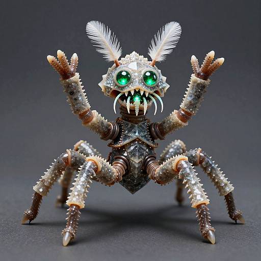 Biomineral Prism-Shell Lanterncrawler with Crystalline Head