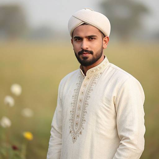 Realistic Groom in Sherwani Outfit