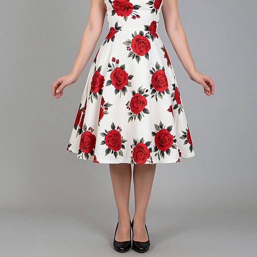 Vintage 1950s Floral Pinup Dress