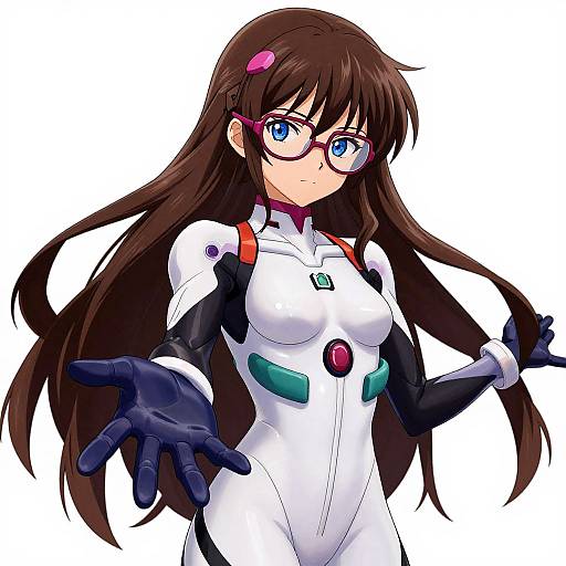 Futuristic Anime Woman with Glasses