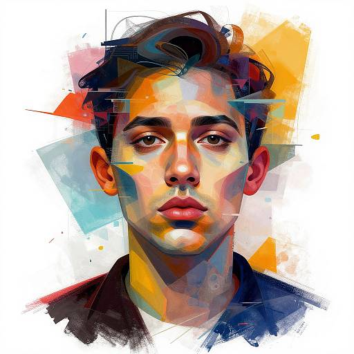 Abstract Glitch Portrait with Vivid Colors
