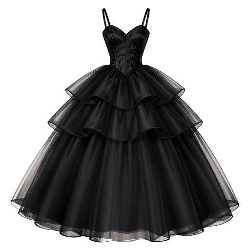 DC Comics-Style Elegant Black Ballgown