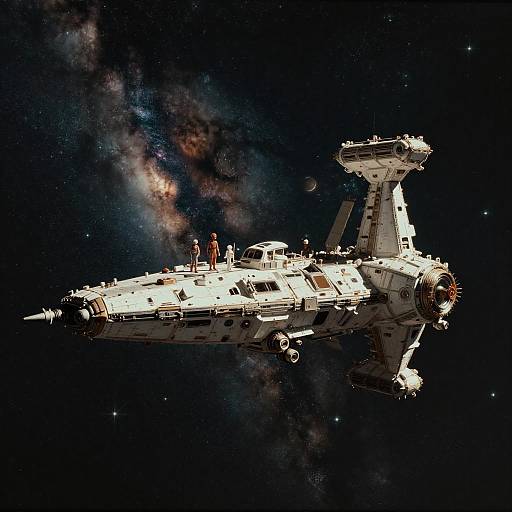 Neo-Noir Epic Space Station Wide Shot