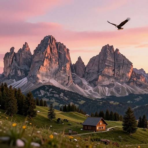 Dolomites Miniature Diorama Sunset