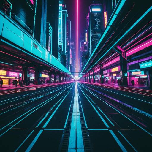 Vibrant Cyberpunk Neon Cityscape