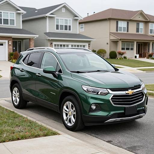 Dark Green Chevrolet Tracker SUV Parked in Suburb
