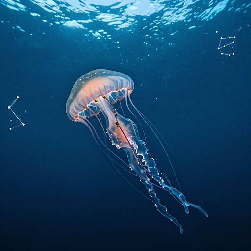 Mechanical Jellyfish Navigating Ink Ocean