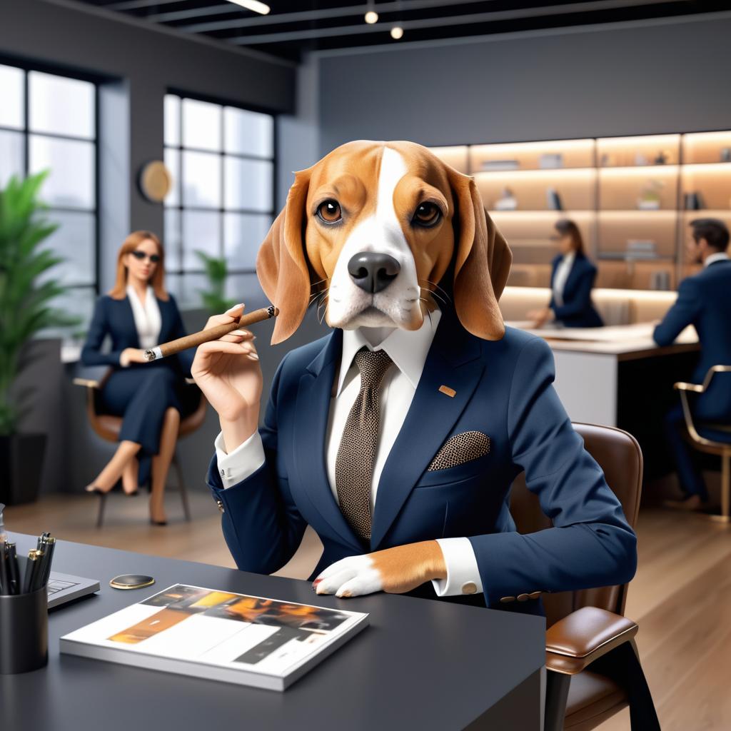 Beagle in Blazer: Corporate Chic Vibes