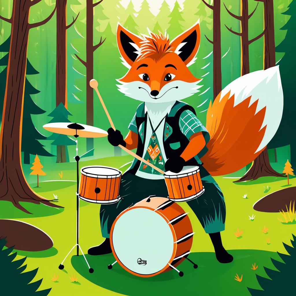 Rockstar Fox Jamming in the Forest