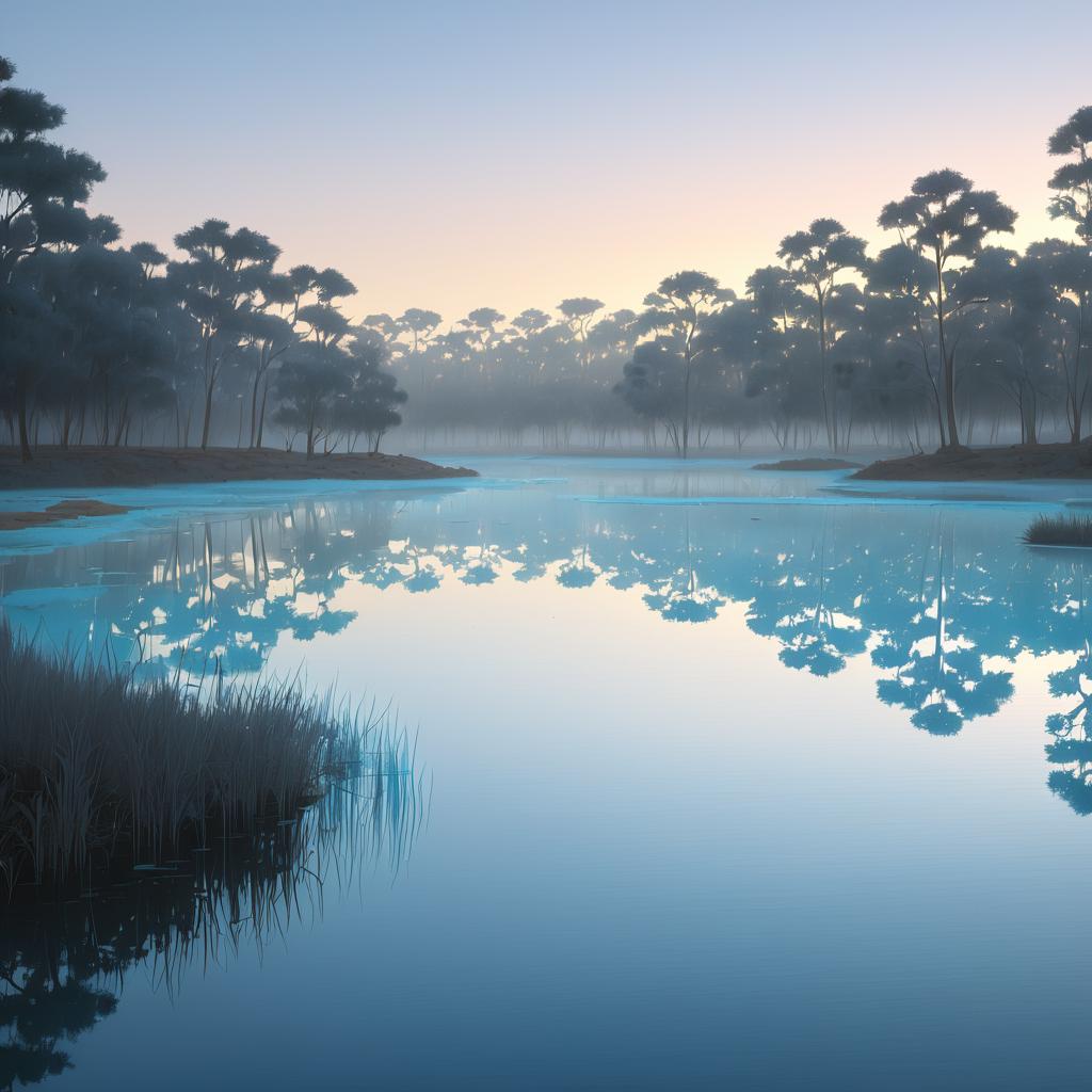 Serene Crystal Blue Lagoon at Dawn