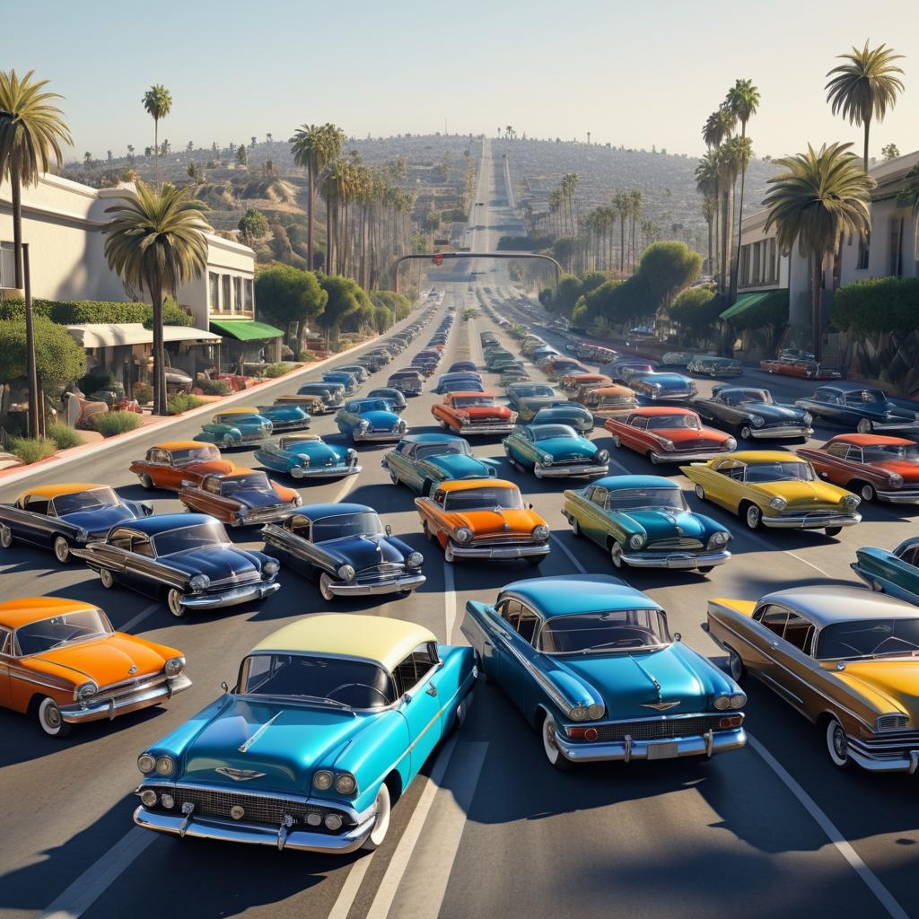 Vintage LA Traffic Scene in Ultra HD