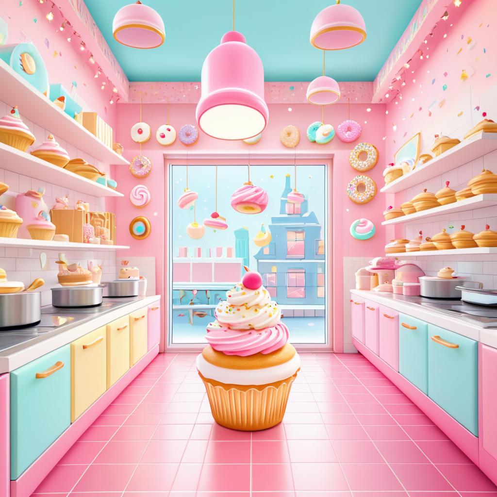 Whimsical Bakery with Dancing Pastries