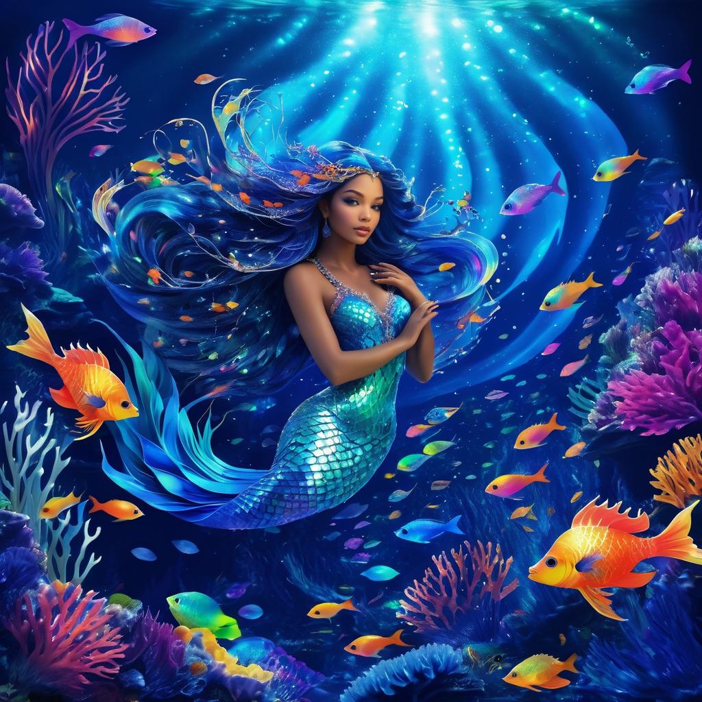 Enchanting Mermaid in Vibrant Underwater Realm