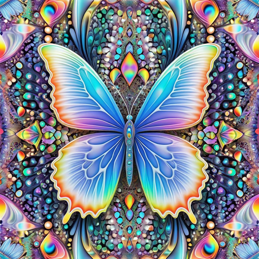 Surreal Psychedelic Butterfly with Intricate Textures