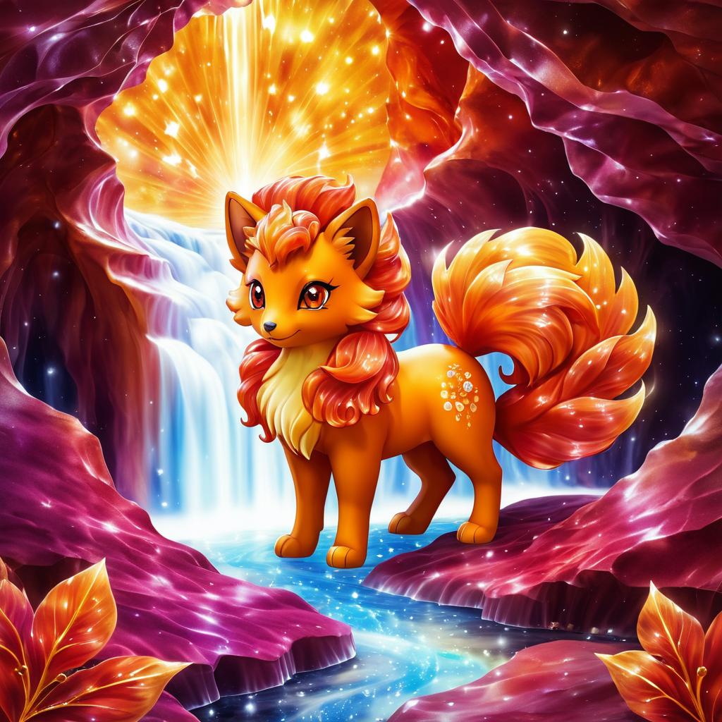 Stunning Vulpix in a Crystal Cave