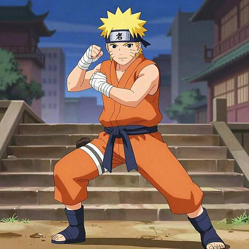 Youthful Street Monk Martial Arts Action