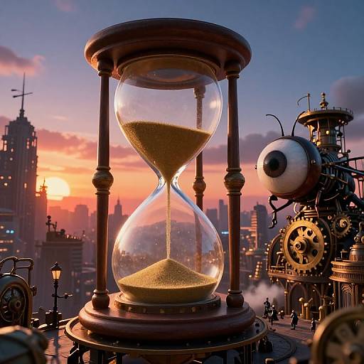 Surreal Steampunk City Through Insect Eye