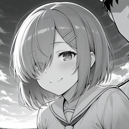 Monochrome Admiral Kancolle Portrait