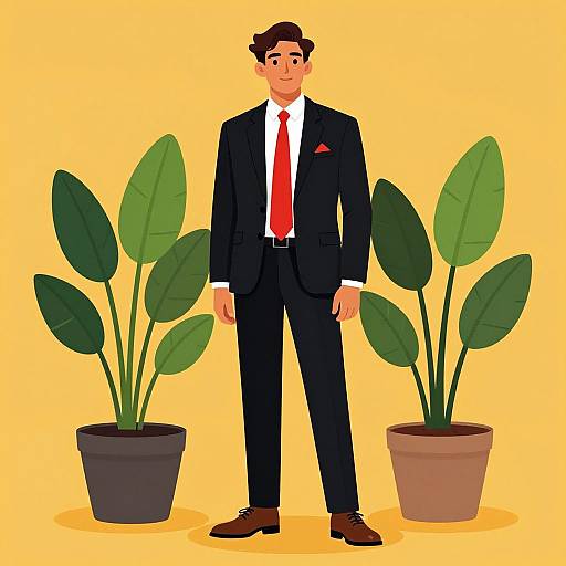 Confident Man in Stylish Suit Illustration