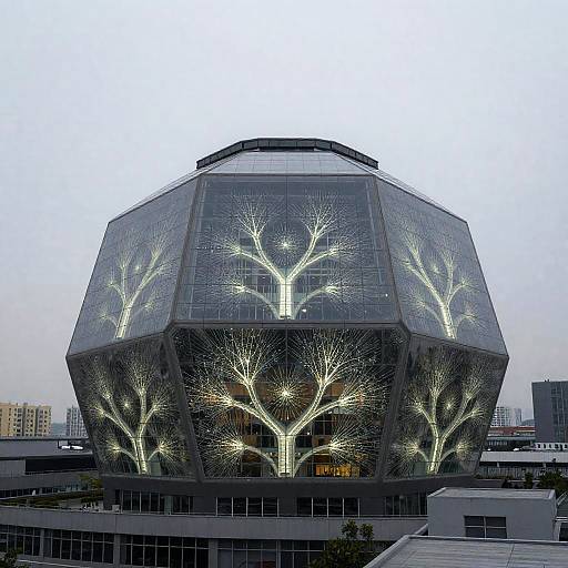 Hexagonal Solarpunk Eco-Building Photo