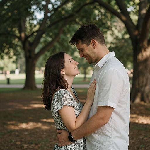 Tender Engagement Moment in Park