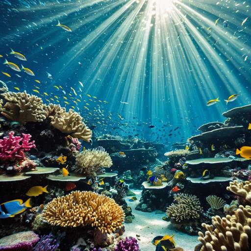 Vibrant Coral Reef with Tropical Fish