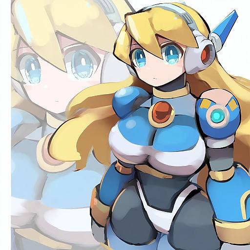 Illustration of Alia (mega man), mega man (series) in the style of Gatau