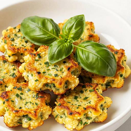 Golden Herb Fritters with Fresh Basil