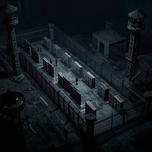 Dystopian Cyberpunk Prison Layout