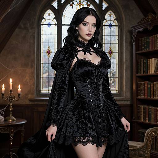 Gothic Victorian Woman in Cosplay