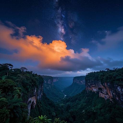 Mesmerizing Celestial Jungle Landscape