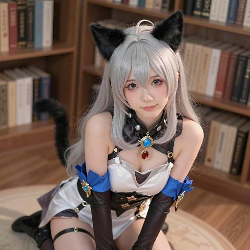 Anime Cosplay with Silver Hair