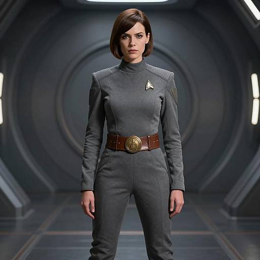 Female Sci-Fi Officer in Futuristic Uniform