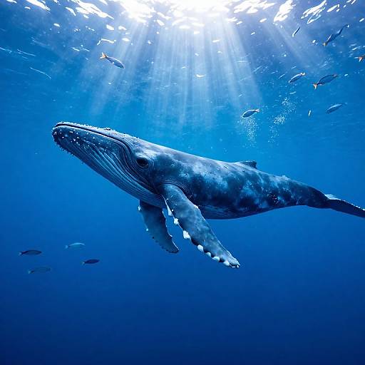 Majestic Blue Whale Underwater Scene