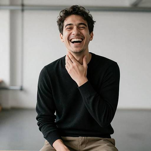 Laughing Man on Industrial Set